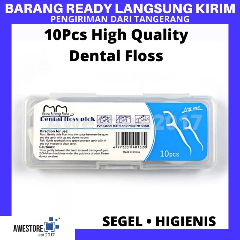 10 Pcs Box Dental Floss Tusuk Gigi Benang Alat Pembersih Toothpick Kit