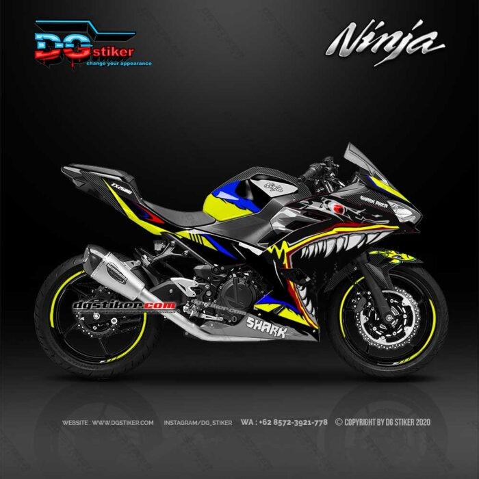 Decal Sticker All New Ninja 250R FI 2018 Hitam Shark DG Stiker