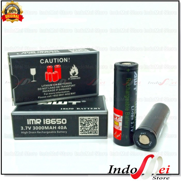 Cod Battery Murah AWT Hitam 3400 MAH IMR 18650