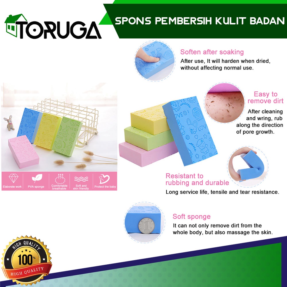 Spons Penghilang Kotoran Pembersih Daki Badan Efektif Bersih Sponge Busa Sikat Badan Sabun