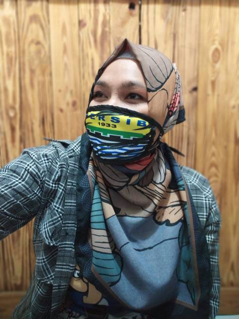 Masker mulut Persib karakter murah pria wanita