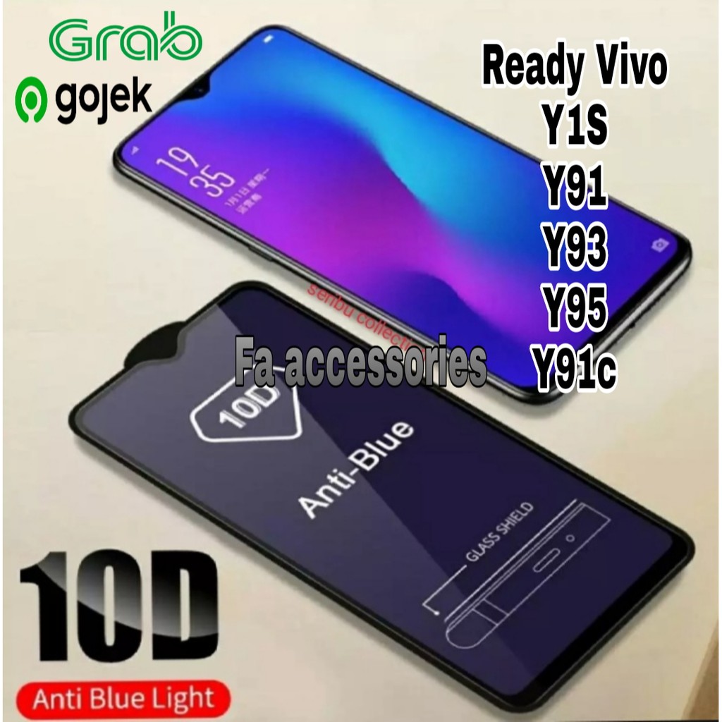 Tempered Glass Bluray Anti Blue Light vivo y1s y91c y91 y93 y95 c Full 10D 99D Screen Protector