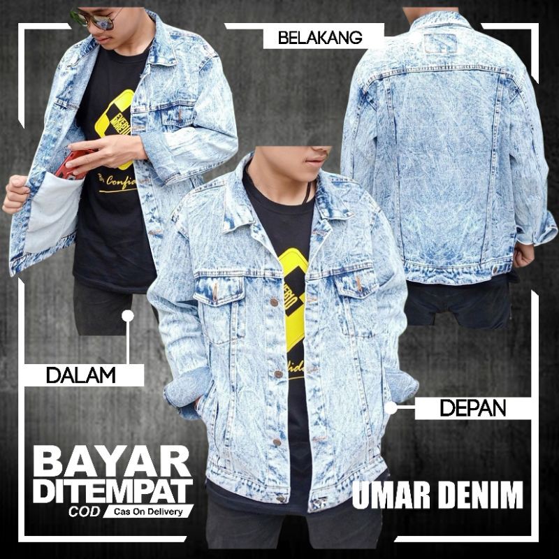 Jaket Jins Cowok Pria Model Sanwash Denim Jaket Denim Snow Pria Terbaru