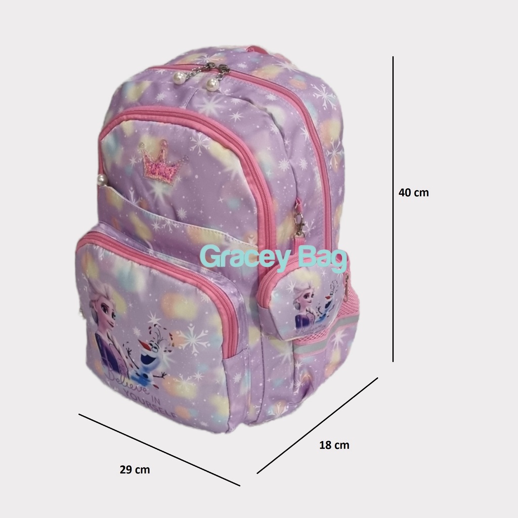 GB-9868 Tas Ransel Anak Perempuan / Tas Sekolah Frozen Impor