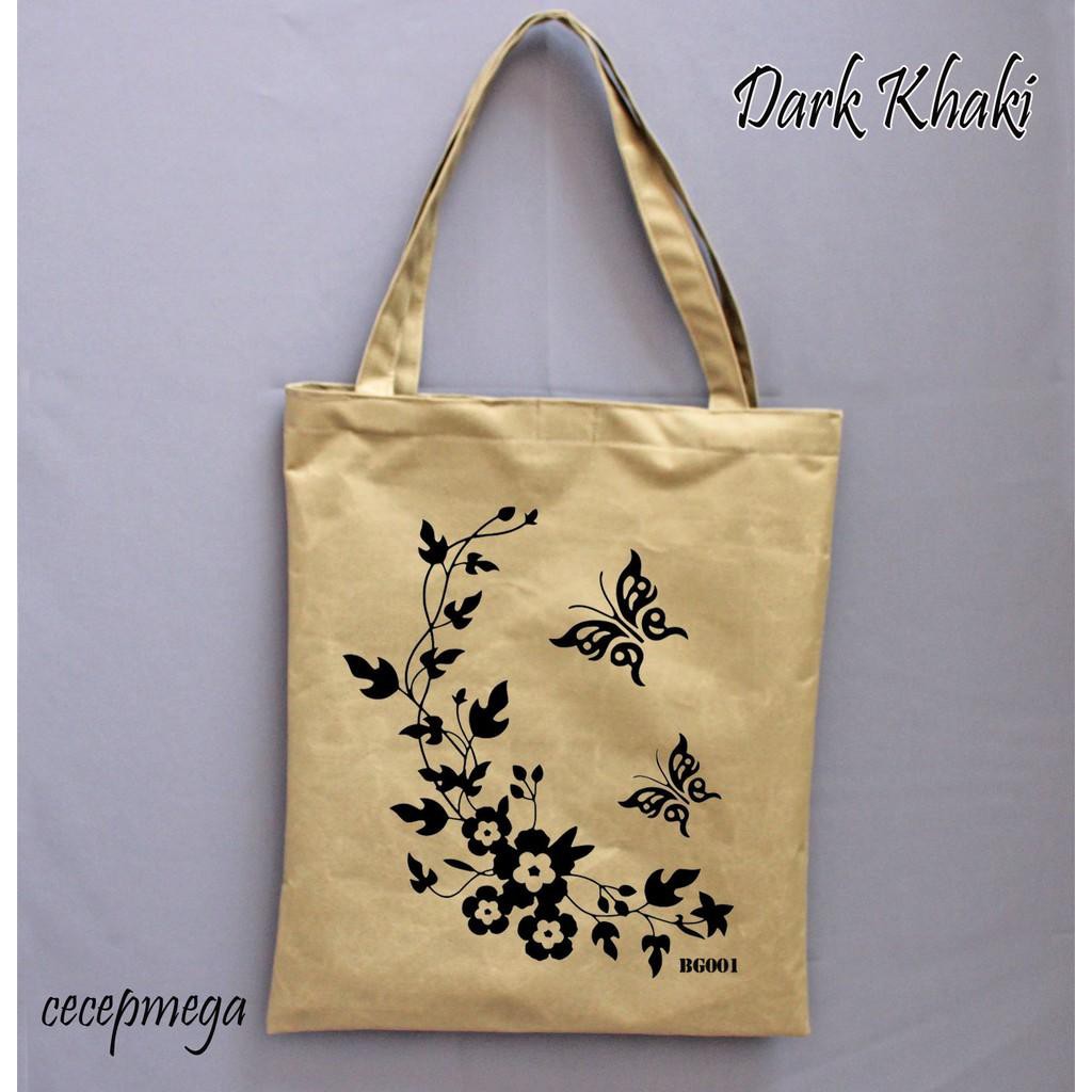 Dijual totebag motif bunga kupu-kupu Limited