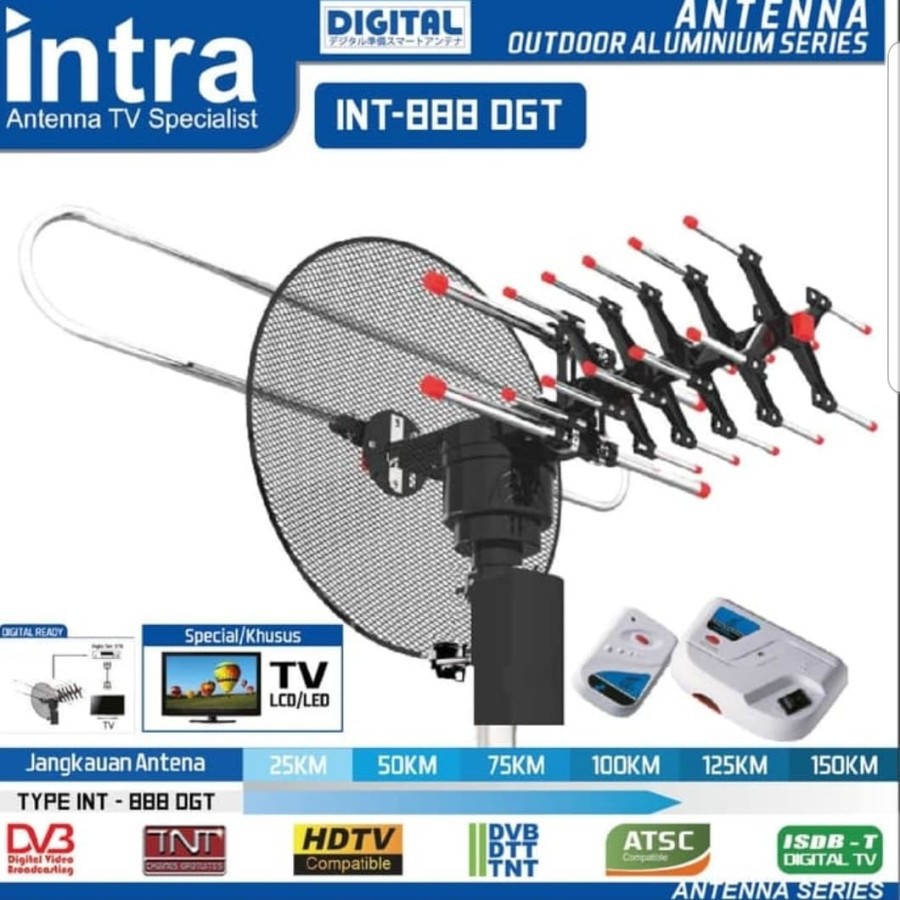Antena Remot + Boster + Kabel Merek Intra Type INT - 888 OGT