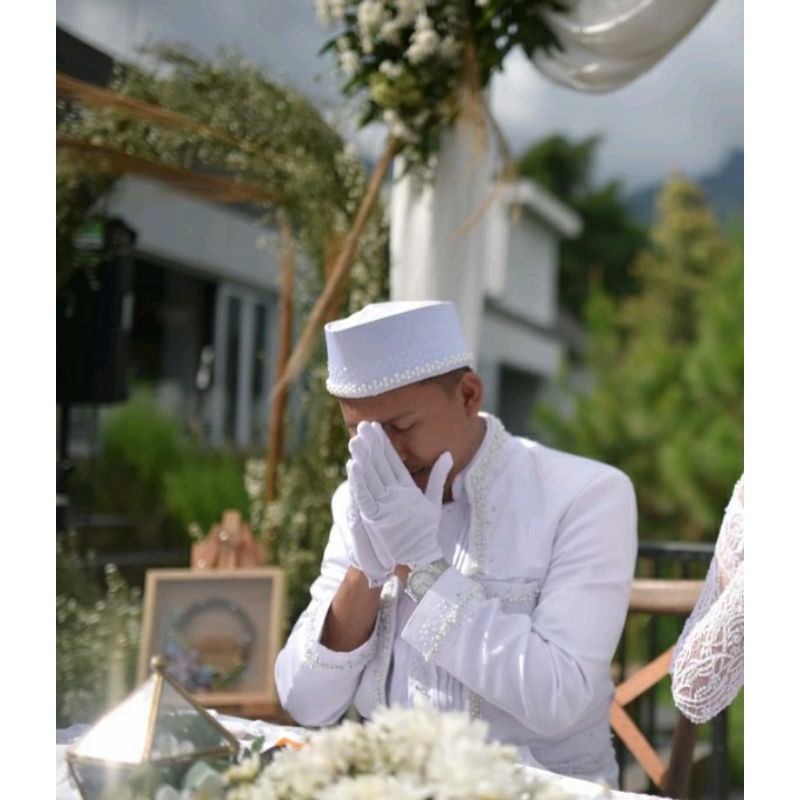 Sarung Tangan Pengantin Pria / Sarung Tangan Putih Polos / Sarung Tangan Pengantin