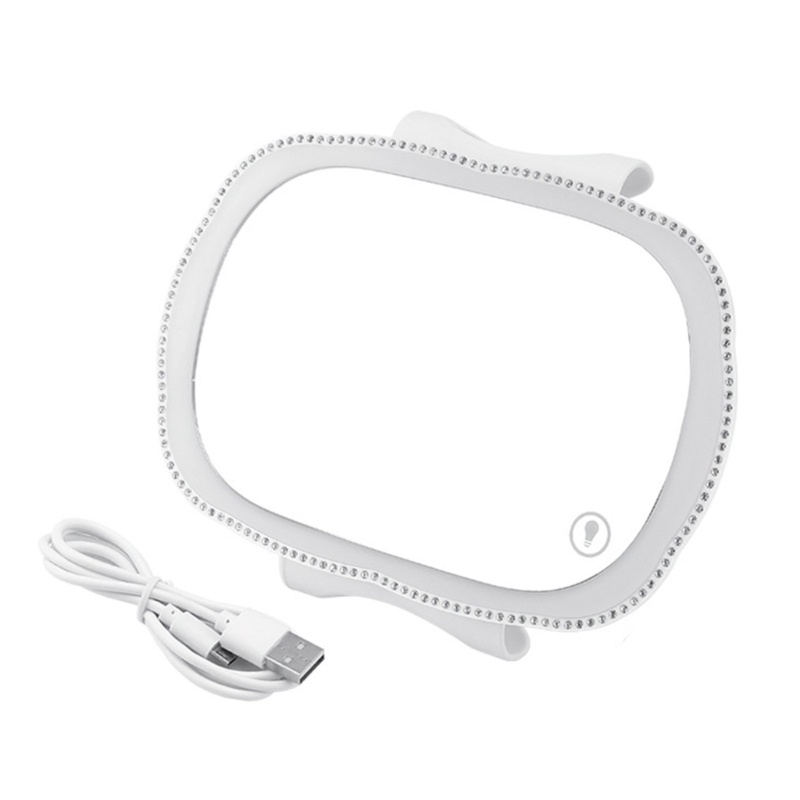 Zzz Cermin Rias / Kosmetik / Makeup Model Klip on Visor Matahari Mobil Dengan Saklar Sentuh + LED