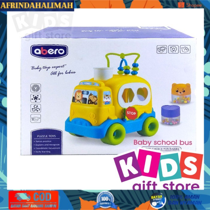 

[TERBARU] Abero School Bus Puzzle Toy Play Set - Mainan Edukasi