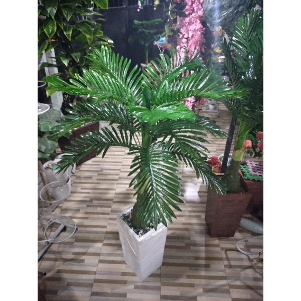 pohon palem plastik artificial, pohon artificial tinggi 120 cm. pohon palem sintetis.