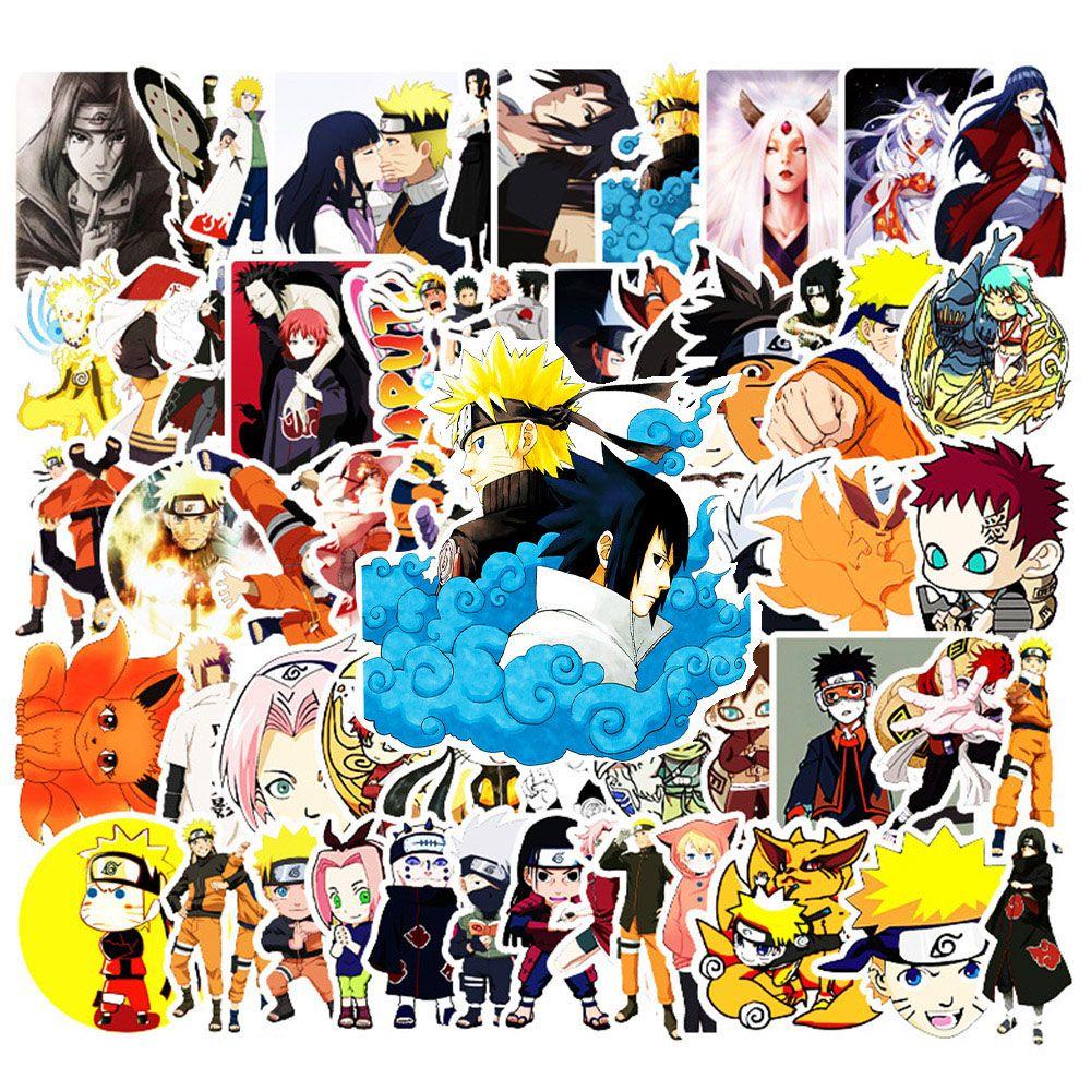 Lanfy Naruto Stiker DIY Label Kartun Anime Klasik Gitar Laptop Motor Sekolah Kantor Perlengkapan Skateboard Animel Stickers