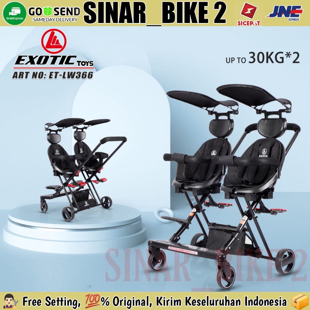 Magic Stroller Exotic LW-366 Twins Kembar Kereta Dorong Anak Bayi