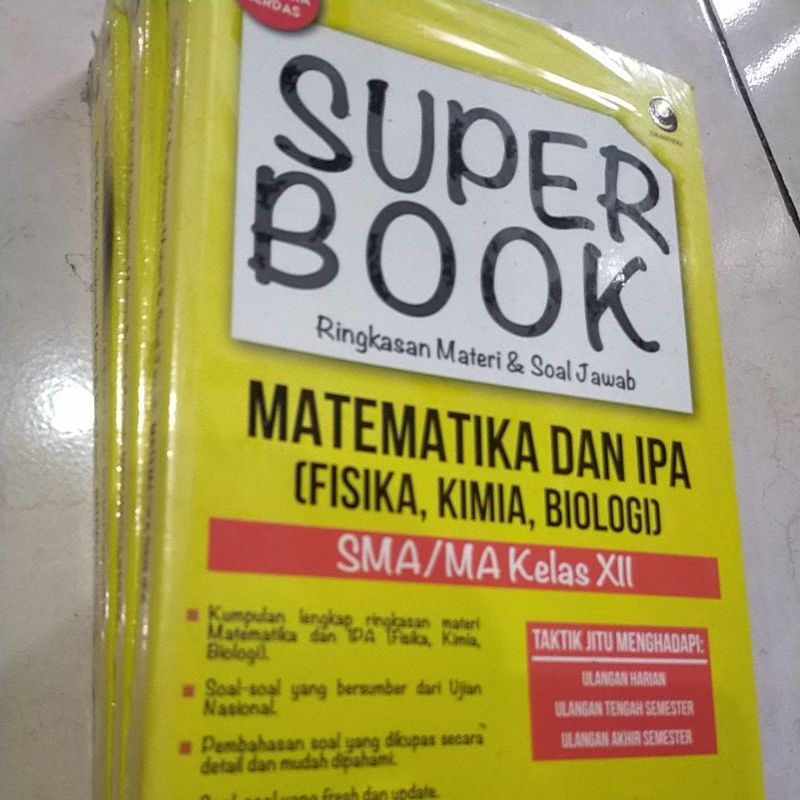 TOP BOOK MATEMATIKA IPA (FISIKA, KIMIA, BIOLOGI) SMA Kelas 10 11 12 - Original Murah-Super Book 12
