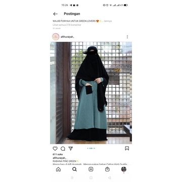 rabana pine green alfi huraiyah  gamis ah preloved ah