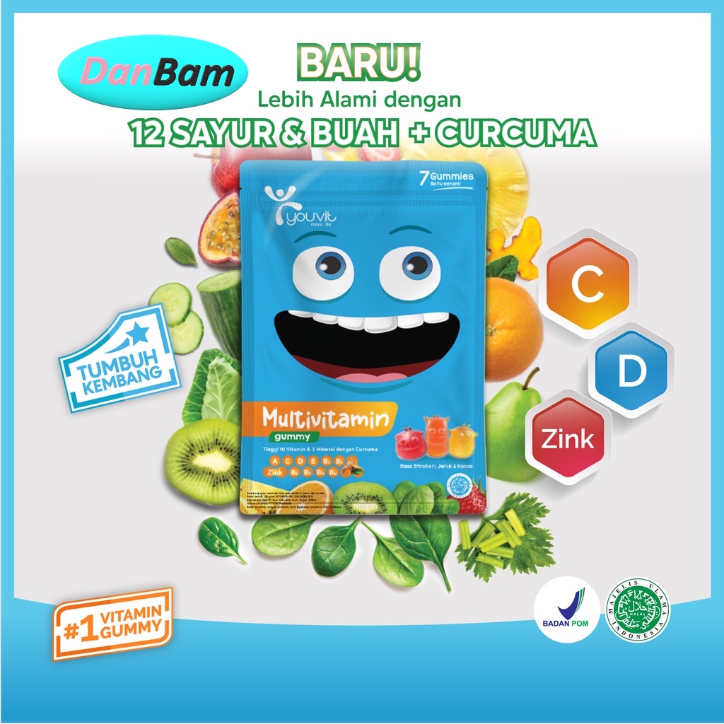 Youvit 1 Bungkus Isi 7 Gummy Dewasa, Anak, Beauti, dan Omega-3