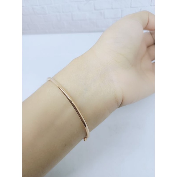 GELANG BANGLE PIPA LISTRING (AUREL) MP FULL/ GELANG PERAK ASLI SILVER 925 LAPIS EMAS/ GELANG FASHION WANITA