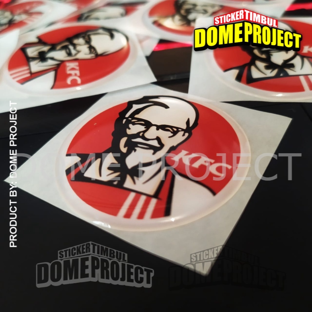 STIKER MOTOR KFC LOGO STIKER 3D RESIN LENTUR STIKER DIAMETER 4CM STIKER MOTOR AKSESORIS SEPEDA MOTOR