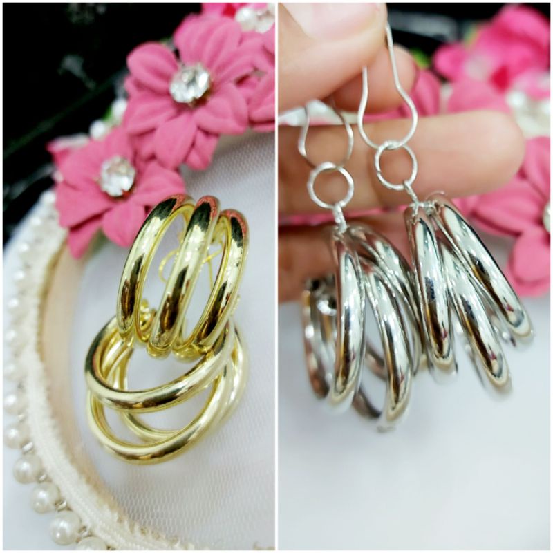 A63 anting hijab juntai bulat 3 susun_anting hijab_anting jilbab