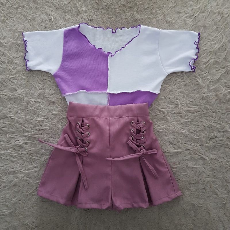 baju bayi ginger skirt set