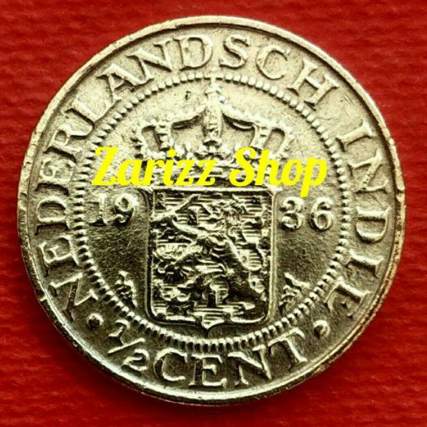 Koin 1/2 Cent Nederlandsch Indie Tahun 1936 (STC3602)