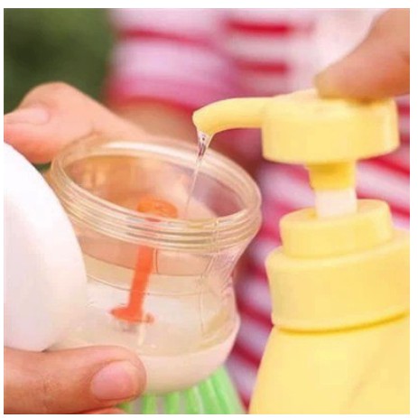 Sikat cuci piring + dispenser sabun cleaning Soap Dispenser scrubber-2