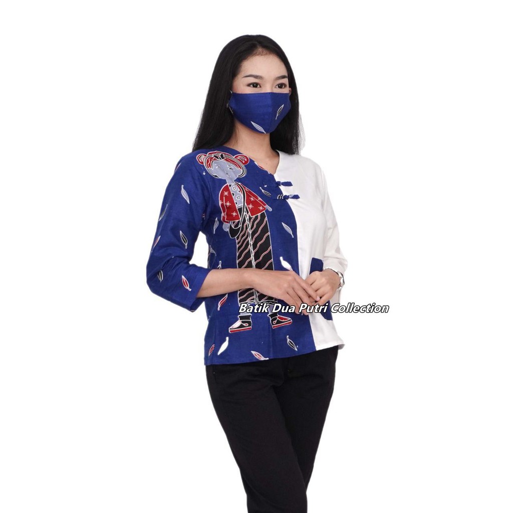 Blouse Batik Wanita Atasan Batik Bahan Katun Prima Ada Saku