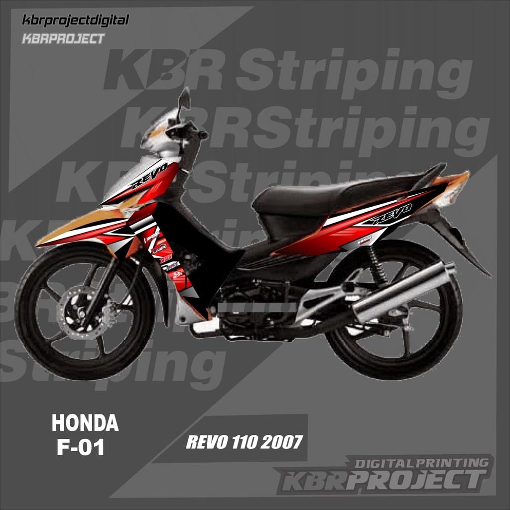 [COD] Stiker REVO 110 2007 striping REVO 110 2007 motor HONDA motor sticker variasi Racing 01