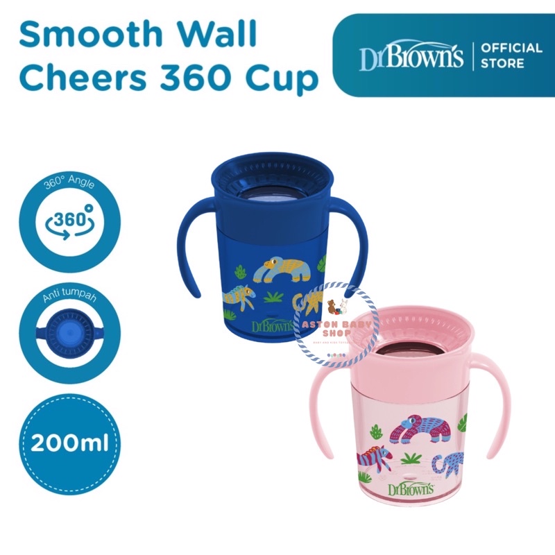 Dr Brown’s Cheers 360 Cup with handle Dr Brown Gelas Anak Anti Tumpah Gelas Mpasi Training Mug