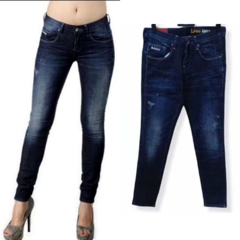 Skinny 71 Series Dark Blue Raw Handmade - Logo Jeans