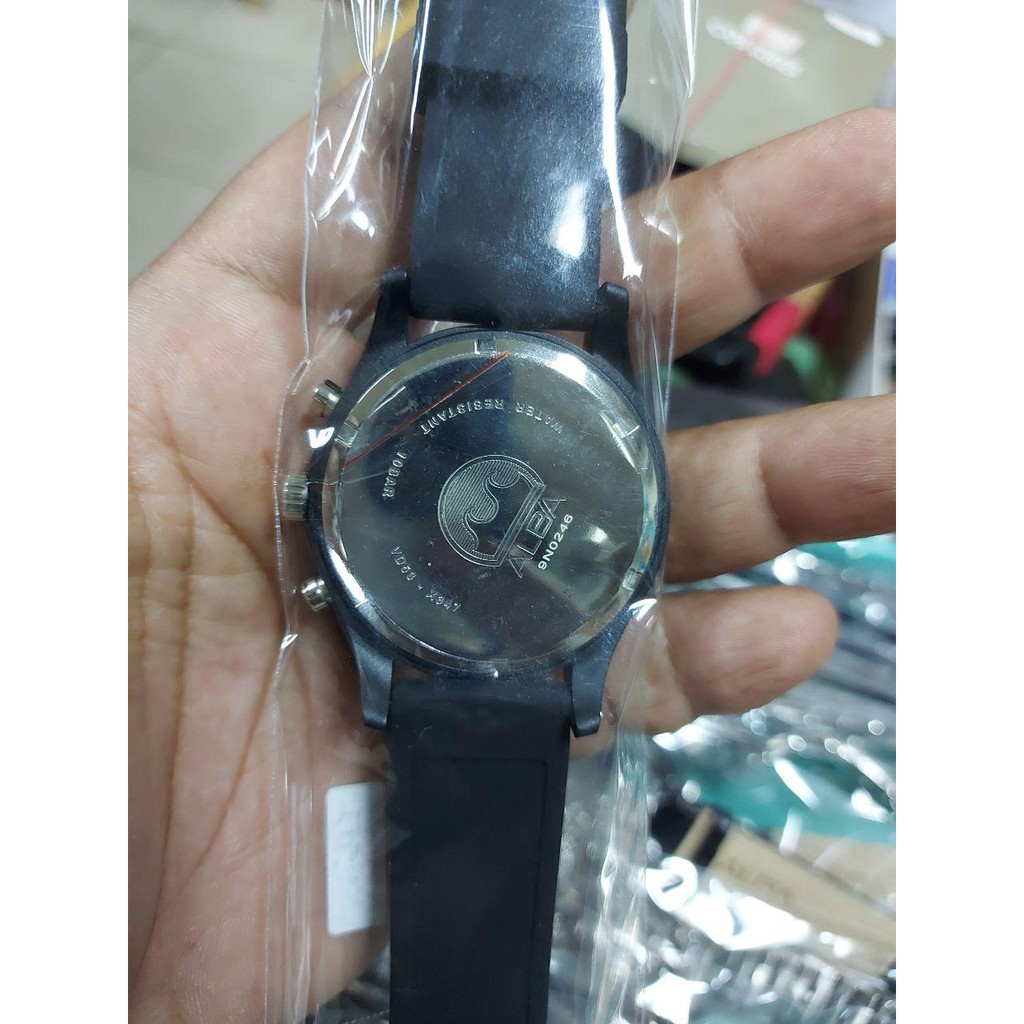 Alba Quartz AT3G49X1 Chronograph Black Rubber - Jam Tangan Pria AT3G49