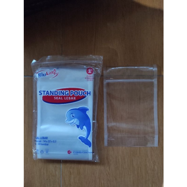 STANDING POUCH DOUBLE SEAL 14 X 22 PLASTIK KLIP ISI 50