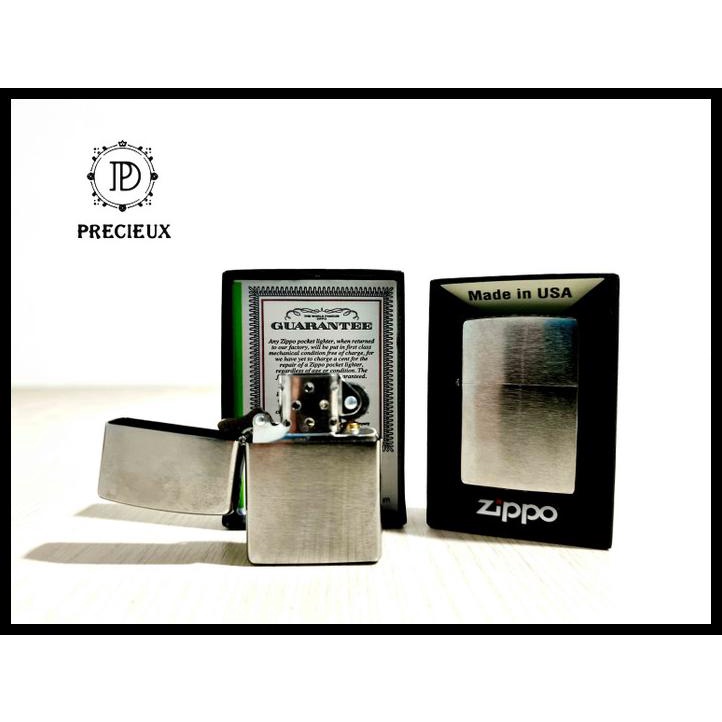 Zippo Original Usa Silver Brushed Original 100% Korek Api "Precieux"