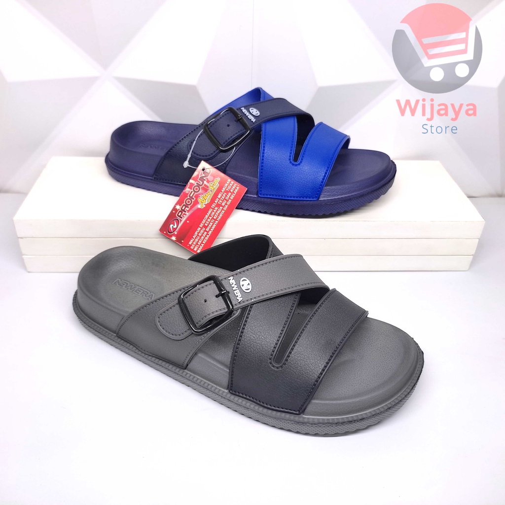 Sandal Slop Pria New Era 37018 Sendal Selop Karet Cowok Laki-Laki Kenyamanan dan Gaya untuk Setiap Hari