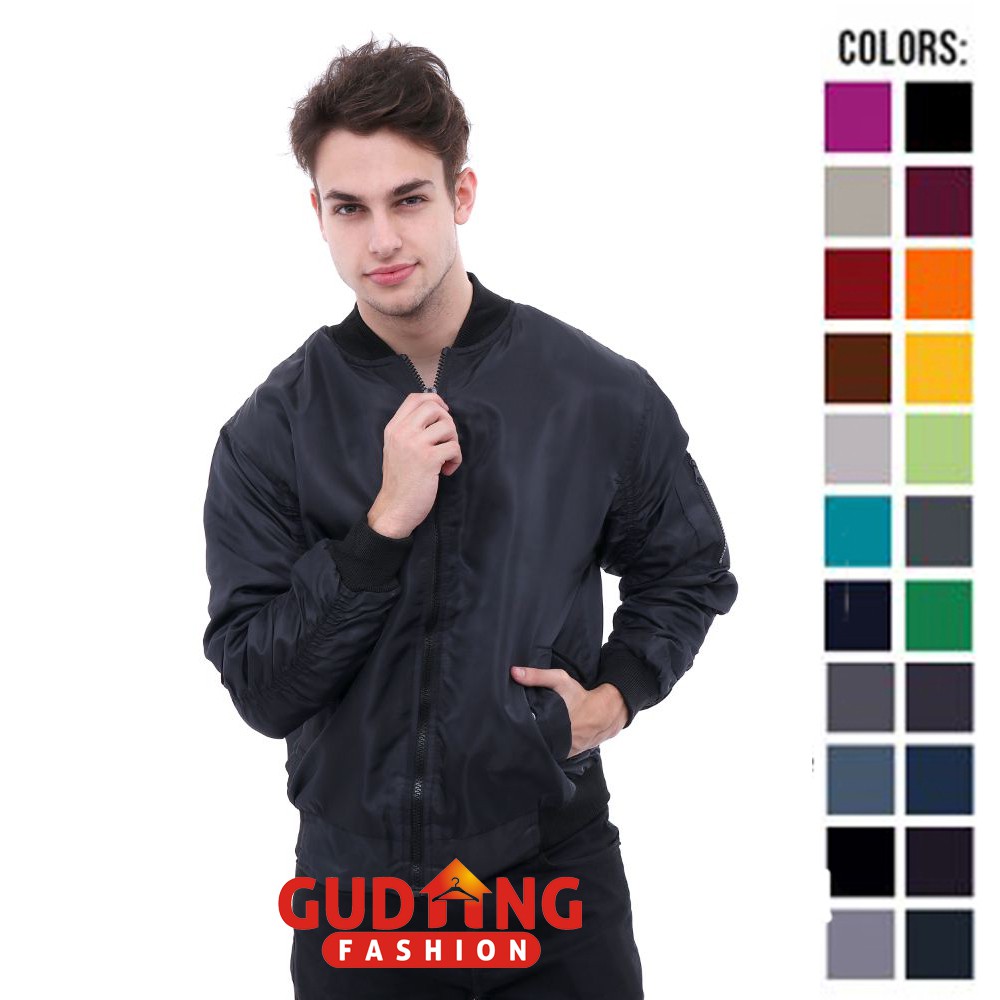 Jaket Bomber Pilot Pria Cowok Casual / Bomber Jacket / Jaket Parasut Banyak Warna (COMB)