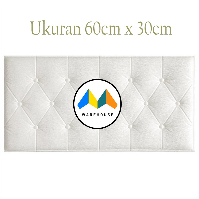MW Wall paper 3D Foam Wallpaper Headboard Putih Dinding Busa Stiker Wall Foam Dinding Head Wall Stic