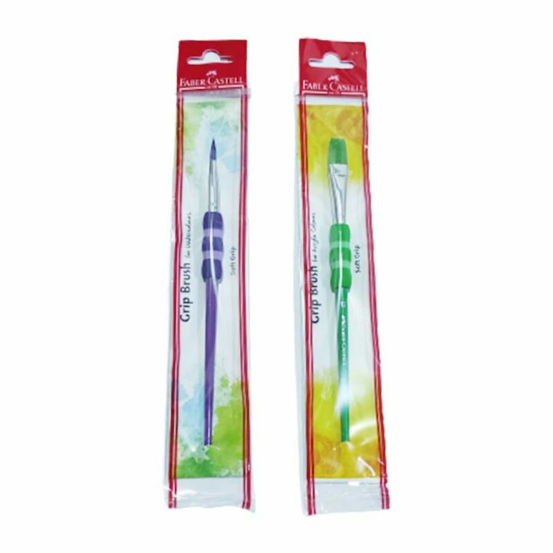 

faber-castell Grip Brush Kuas Cat Warna Colour Paint Brush Green dan Purple in Pouch
