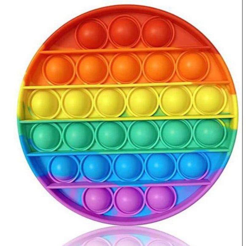 Mainan anak/ mainan viral anak-anak Pop it mantap Popit pop ITS square Rainbow multi colour Fidget Toy push bubble (mantap)-2