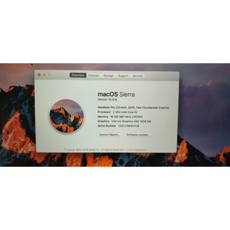 PROMO MACBOOK PRO RETINA 13 IN 2016 RAM16 SSD1tera COREI5 MULUS GREYY