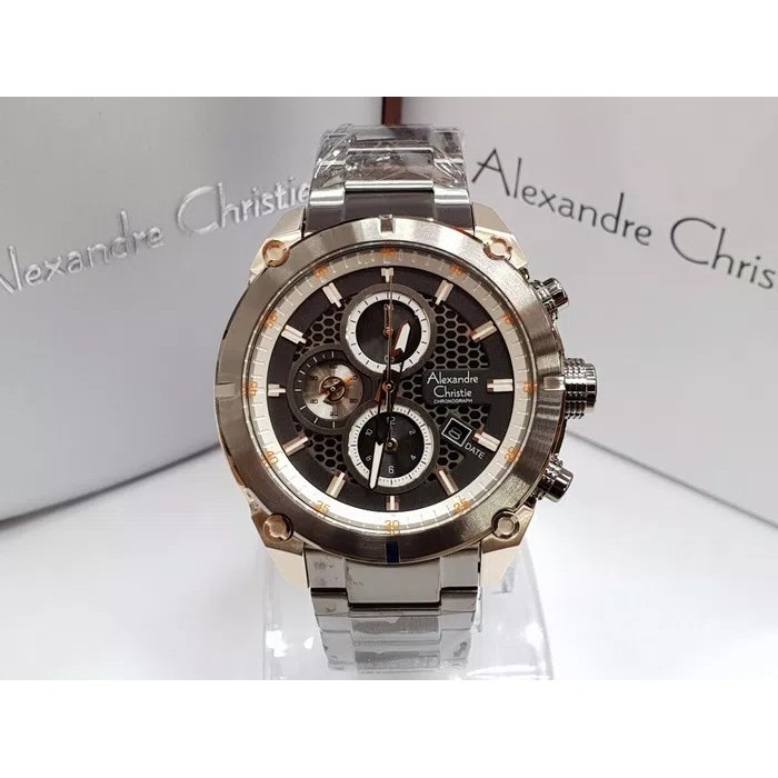 Jam Tangan Pria Alexandre Christie Original AC 6490MC GREY SOFT