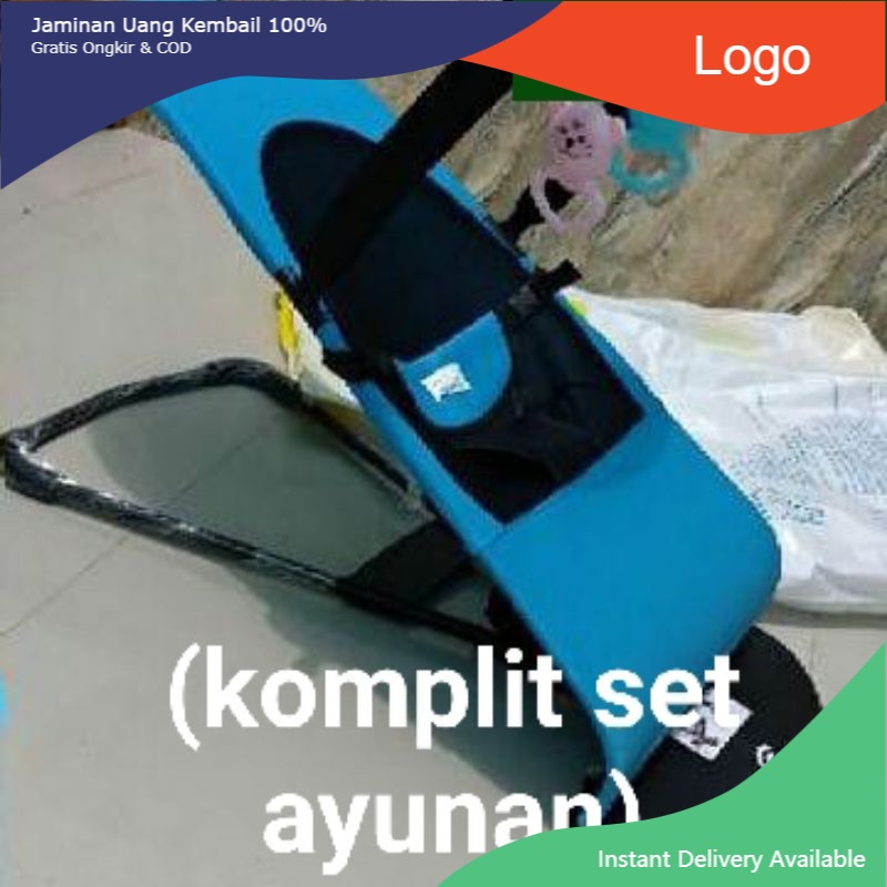 Bouncher Bayi Kursi Ayunan Bayi Lipat / Baby Bouncer Infant - MERAH & BIRU-Biru
