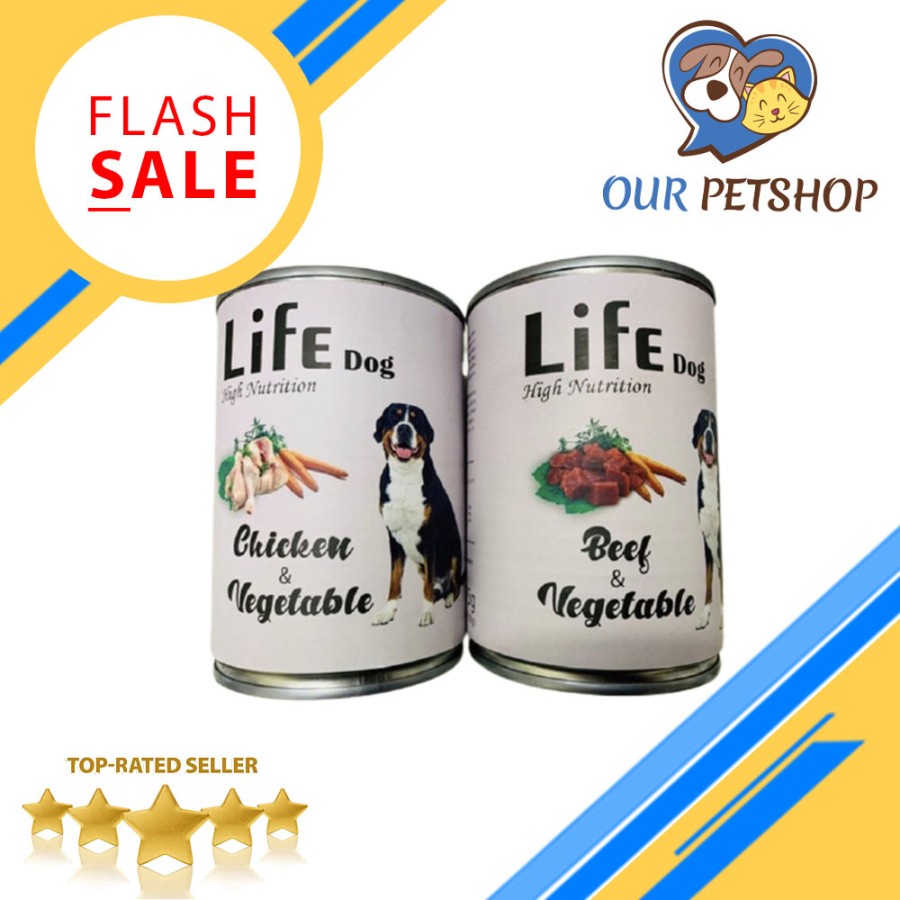 MAKANAN ANJING LIFE DOG KALENG Life Dog Basah Kaleng (24 Pcs)