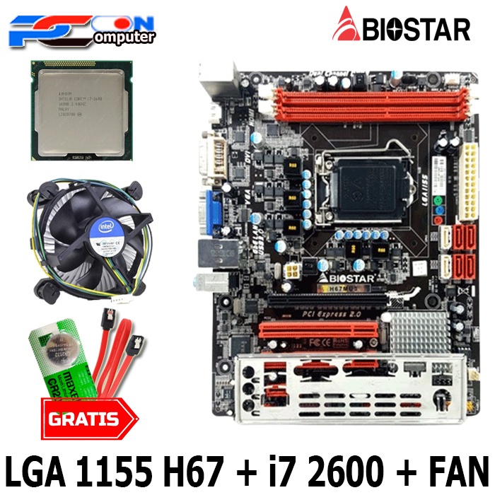 MAINBOARD INTEL LGA 1155 H67 Asrock dengan i7 2600