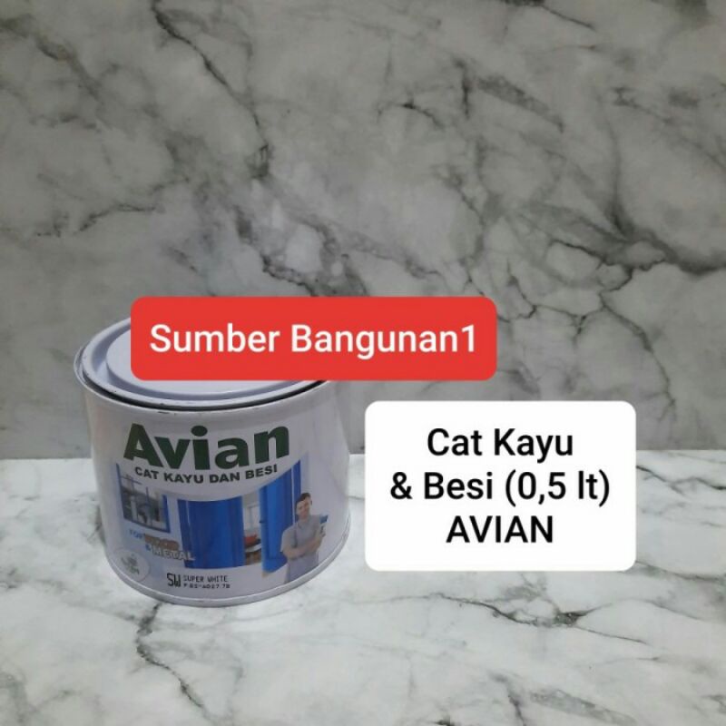 Cat kayu dan besi AVIAN putih hitam coklat 1/2 kg cat pagar lis 0.5 lt