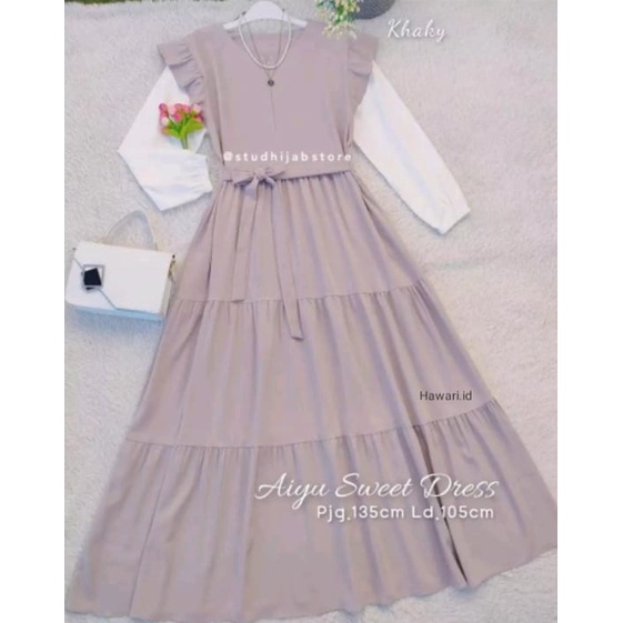 AIYU SWEET DRESS - DRESS KONDANGAN WANITA REMAJA MUSLIM KEKINIAN - BAJU MUSLIM WANITA TERBARU 2022 - GAMIS POLOS – GAMIS PEREMPUAN – DRESS KOREA – DRESS IMPORT – DRESS PESTA – DRESS BUSUI – DRES – PAKAIAN WANITA