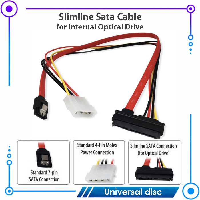 Slimline Sata Cable for Internal Optical Drive