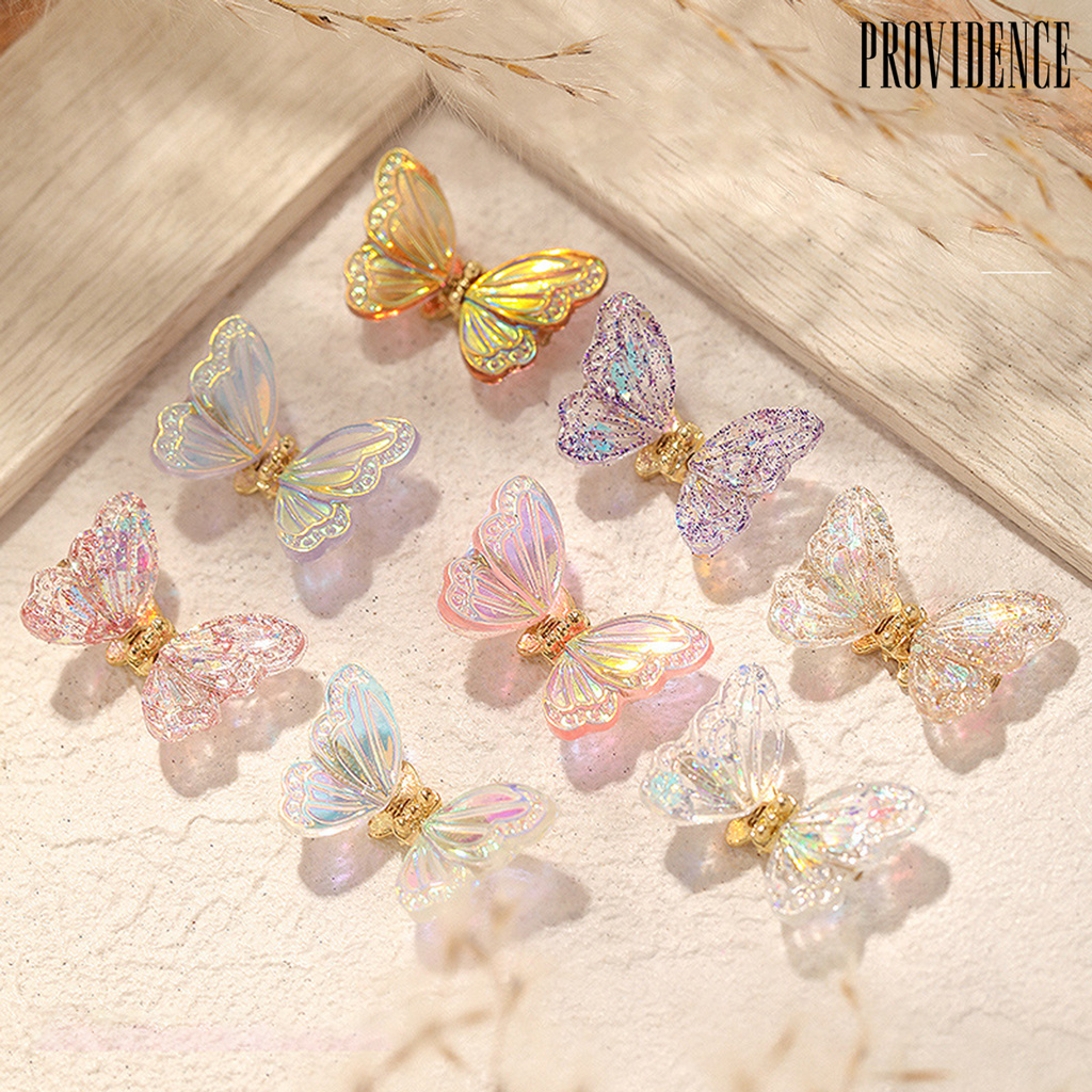 Providence 5pcs / Kantong Glitter Kupu-Kupu 3d Bahan Resin Untuk Dekorasi Nail Art