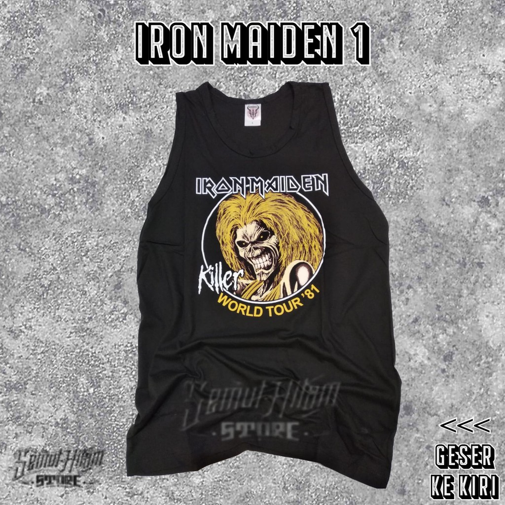 Singlet Lekbong Kutang IRON MAIDEN KILLER Band Musik Metal Prapatan Rebel Heaven Hell ORIGINAL