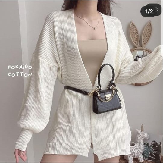 CARDI KNIT RAJUT KOREA PREMIUM / KARDIGAN RAJUT BALON / CARDIGAN OVERSIZE WANITA