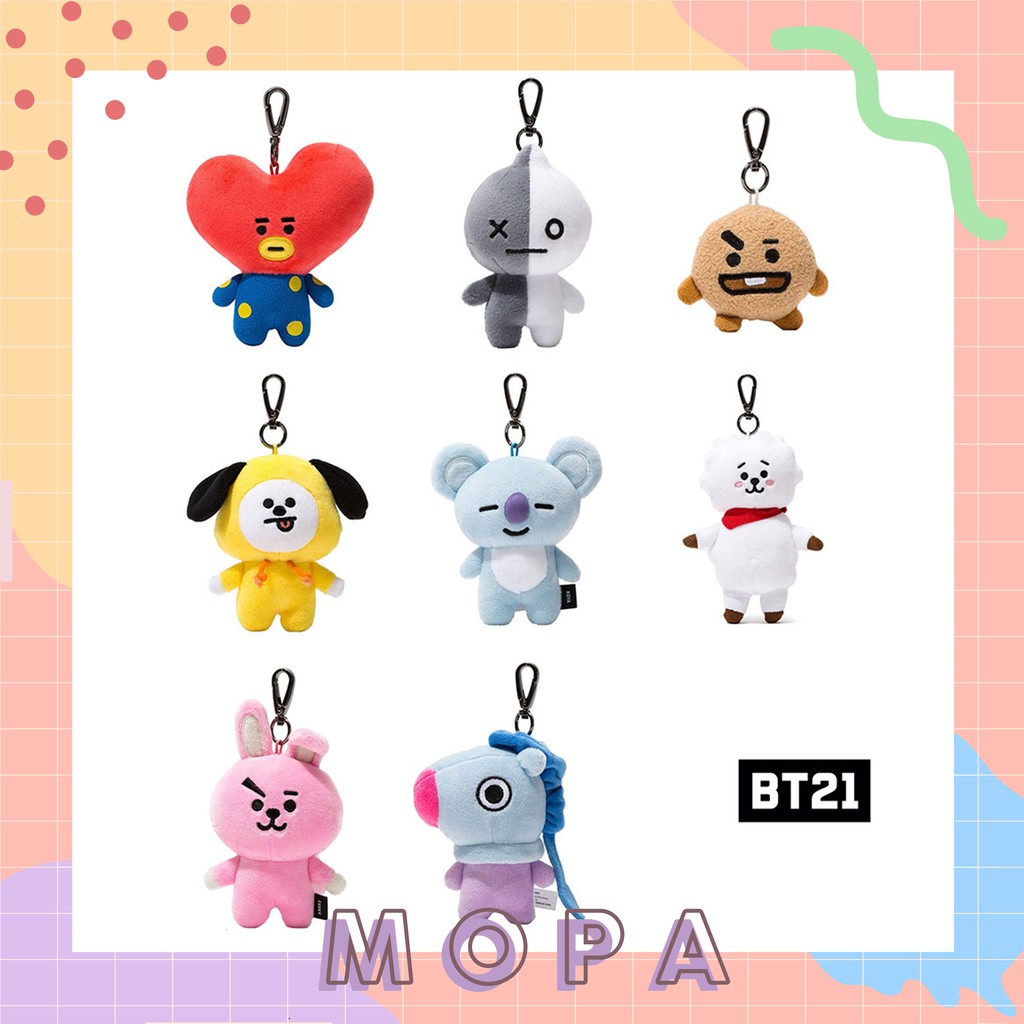 [READY] bt21 official bag charm bagcharm tata cooky chimmy rj mang shooky
