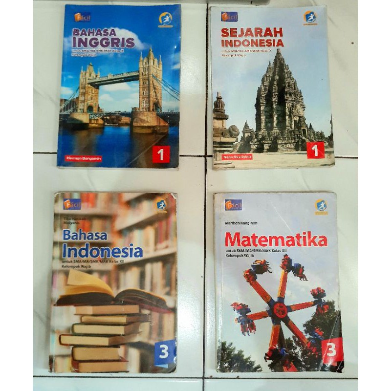 Preloved buku paket SMA grafindo (FACIL) K13 Matematika kelas 12, Bahasa Indonesia kelas 12